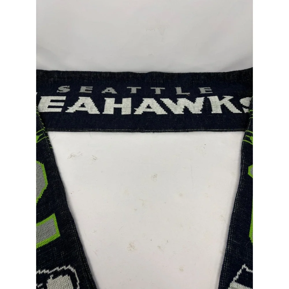 Seattle Seahawks Scarf FOCO 12th Man‎ Knit NFL Fan Gear Blue Green Fringe